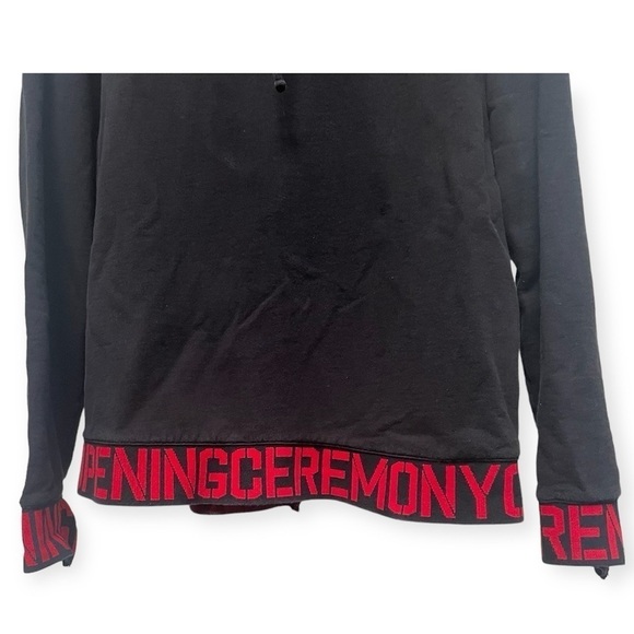 Opening Ceremony Black and Red Elastic Logo Trim Hoodie Size Large Unisex - Picture 3 of 9